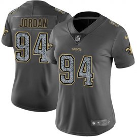 Nike New Orleans Saints #94 Cameron Jordan Gray Static Womens Stitched NFL Vapor Untouchable Limited Jersey