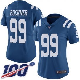 Nike Indianapolis Colts #99 DeForest Buckner Royal Blue Womens Stitched NFL Limited Rush 100th Season Jersey