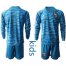 Mexico Blank Blue Goalkeeper Long Sleeves Kid Soccer Country Jersey