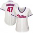 Philadelphia Phillies #47 Larry Andersen Cream Alternate Womens Stitched MLB Jersey