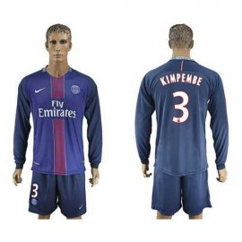 Paris Saint-Germain #3 Kimpembe Home Long Sleeves Soccer Club Jersey