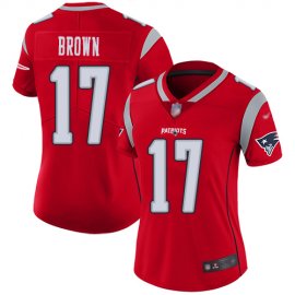 Nike New England Patriots #17 Antonio Brown Red Womens Stitched NFL Limited Inverted Legend Jersey