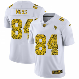 Minnesota Minnesota Vikings #84 Randy Moss Mens Nike Flocked Leopard Print Vapor Limited NFL Jersey White