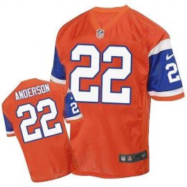 Nike Denver Broncos #22 C.J. Anderson Orange Throwback Mens Stitched NFL Elite Jersey