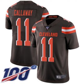 Nike Cleveland Browns #11 Antonio Callaway Brown Team Color Mens Stitched NFL 100th Season Vapor Limited Jersey