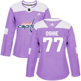 Adidas Washington Capitals #77 T.J. Oshie Purple Authentic Fights Cancer Womens Stitched NHL Jersey