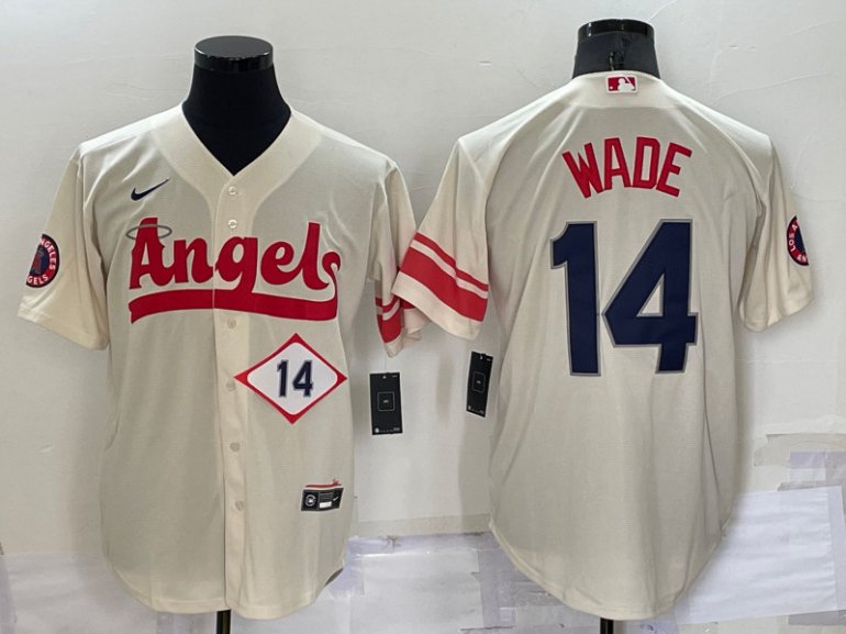 Angels 14 Tyler Wade Cream Nike 2022 City Connect Cool Base Jersey Angels 14 Tyler Wade Cream Nike 2022 City Connect Cool Base Jersey
