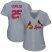St.Louis Cardinals #25 Dexter Fowler Grey Road Womens Stitched MLB Jersey