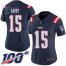 Nike New England Patriots #15 NKeal Harry Navy Blue Womens Stitched NFL Limited Rush 100th Season Jersey