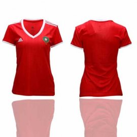 Womens Morocco Blank Home Soccer Country Jersey