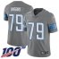 Nike Detroit Lions #79 Kenny Wiggins Gray Youth Stitched NFL Limited Rush 100th Season Jersey
