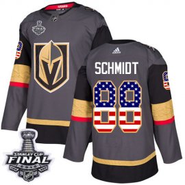 Adidas Vegas Golden Knights #88 Nate Schmidt Grey Home Authentic USA Flag 2018 Stanley Cup Final Stitched NHL Jersey