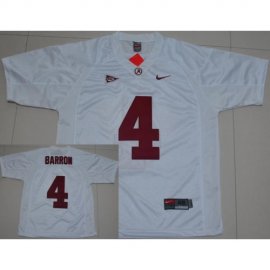 Alabama Crimson Tide 4 Mark Barron White College Football Jersey
