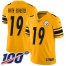 Nike Pittsburgh Steelers #19 JuJu Smith-Schuster Gold Youth Stitched NFL Limited Inverted Legend 100th Season Jersey