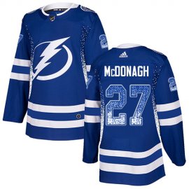 Adidas Tampa Bay Lightning #27 Ryan McDonagh Blue Home Authentic Drift Fashion Stitched NHL Jersey