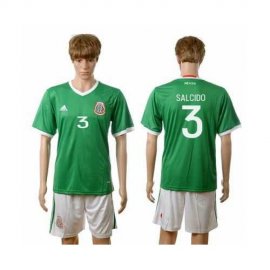 Mexico #3 Salcido Green Home Soccer Country Jersey