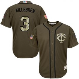 Minnesota Twins #3 Harmon Killebrew Green Salute to Service Stitched Youth MLB Jersey