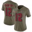 Nike Atlanta Falcons #12 Mohamed Sanu Sr Olive Womens Stitched NFL Limited 2017 Salute to Service Jersey