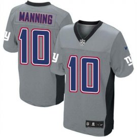 Nike New York Giants #10 Eli Manning Grey Shadow Youth Stitched NFL Elite Jersey