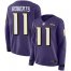 Nike Baltimore Ravens #11 Seth Roberts Purple Team Color Womens Stitched NFL Limited Therma Long Sleeve Jersey
