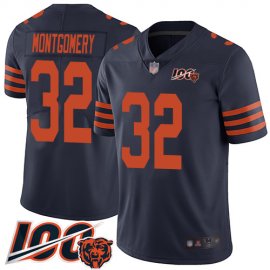 Nike Chicago Bears #32 David Montgomery Navy Blue Alternate Mens Stitched NFL 100th Season Vapor Limited Jersey