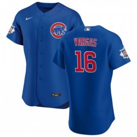 Chicago Cubs #16 Ildemaro Vargas Mens Nike Royal Alternate 2020 Authentic Player Jersey