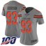 Nike Cleveland Browns #93 B.J. Goodson Gray Womens Stitched NFL Limited Inverted Legend 100th Season Jersey