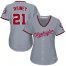Washington Nationals #21 Tanner Rainey Grey Road Womens Stitched MLB Jersey