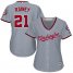 Washington Nationals #21 Tanner Rainey Grey Road Womens Stitched MLB Jersey