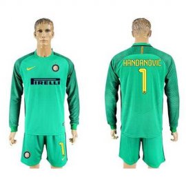 Inter Milan #1 Handanovic Green Goalkeeper Long Sleeves Soccer Club Jersey