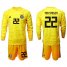 Germany #22 Ter Stegen Yellow Goalkeeper Long Sleeves Soccer Country Jersey