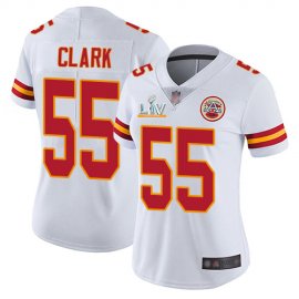 Nike Kansas City Chiefs #55 Frank Clark White Womens Super Bowl LV Bound Stitched NFL Vapor Untouchable Limited Jersey