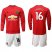 Manchester United #16 Carrick Red Home Long Sleeves Soccer Club Jersey