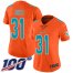 Nike Miami Dolphins #31 Byron Jones Orange Womens Stitched NFL Limited Inverted Legend 100th Season Jersey