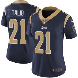 Nike Los Angeles Rams #21 Aqib Talib Navy Blue Team Color Womens Stitched NFL Vapor Untouchable Limited Jersey