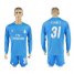 Real Madrid #31 R.Yanez Sky Blue Goalkeeper Long Sleeves Soccer Club Jersey