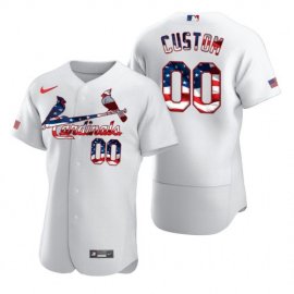 St. Louis Cardinals Custom Mens Nike White Fluttering USA Flag Limited Edition Authentic MLB Jersey