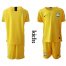 Brazil Blank Yellow Goalkeeper Kid Soccer Country Jersey