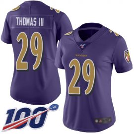 Nike Baltimore Ravens #29 Earl Thomas III Purple Womens Stitched NFL Limited Rush 100th Season Jersey