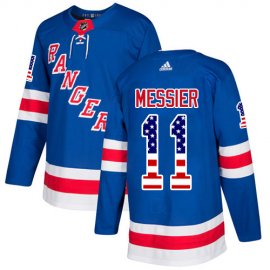 Adidas New York Rangers #11 Mark Messier Royal Blue Home Authentic USA Flag Stitched Youth NHL Jersey