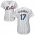 New York Mets #17 Keith Hernandez White(Blue Strip) Home Womens Stitched MLB Jersey