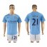 Manchester City #21 Silva Home Soccer Club Jersey
