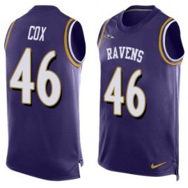 Nike Baltimore Ravens #46 Morgan Cox Purple Team Color Mens Stitched NFL Limited Tank Top Jersey