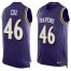 Nike Baltimore Ravens #46 Morgan Cox Purple Team Color Mens Stitched NFL Limited Tank Top Jersey