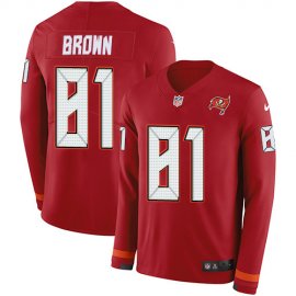 Nike Tampa Bay Buccaneers #81 Antonio Brown Red Team Color Mens Stitched NFL Limited Therma Long Sleeve Jersey