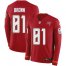 Nike Tampa Bay Buccaneers #81 Antonio Brown Red Team Color Mens Stitched NFL Limited Therma Long Sleeve Jersey