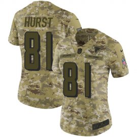 Nike Atlanta Falcons #81 Hayden Hurst Camo Womens Stitched NFL Limited 2018 Salute To Service Jersey