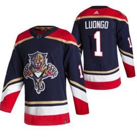 Florida Panthers #1 Roberto Luongo Black Mens Adidas 2020-21 Reverse Retro Alternate NHL Jersey