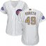Chicago Cubs #49 Jake Arrieta White(Blue Strip) 2017 Gold Program Cool Base Womens Stitched MLB Jersey