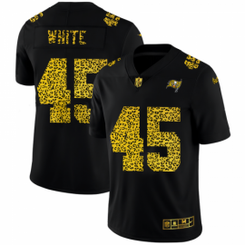 Tampa Bay Buccaneers #45 Devin White Mens Nike Leopard Print Fashion Vapor Limited NFL Jersey Black